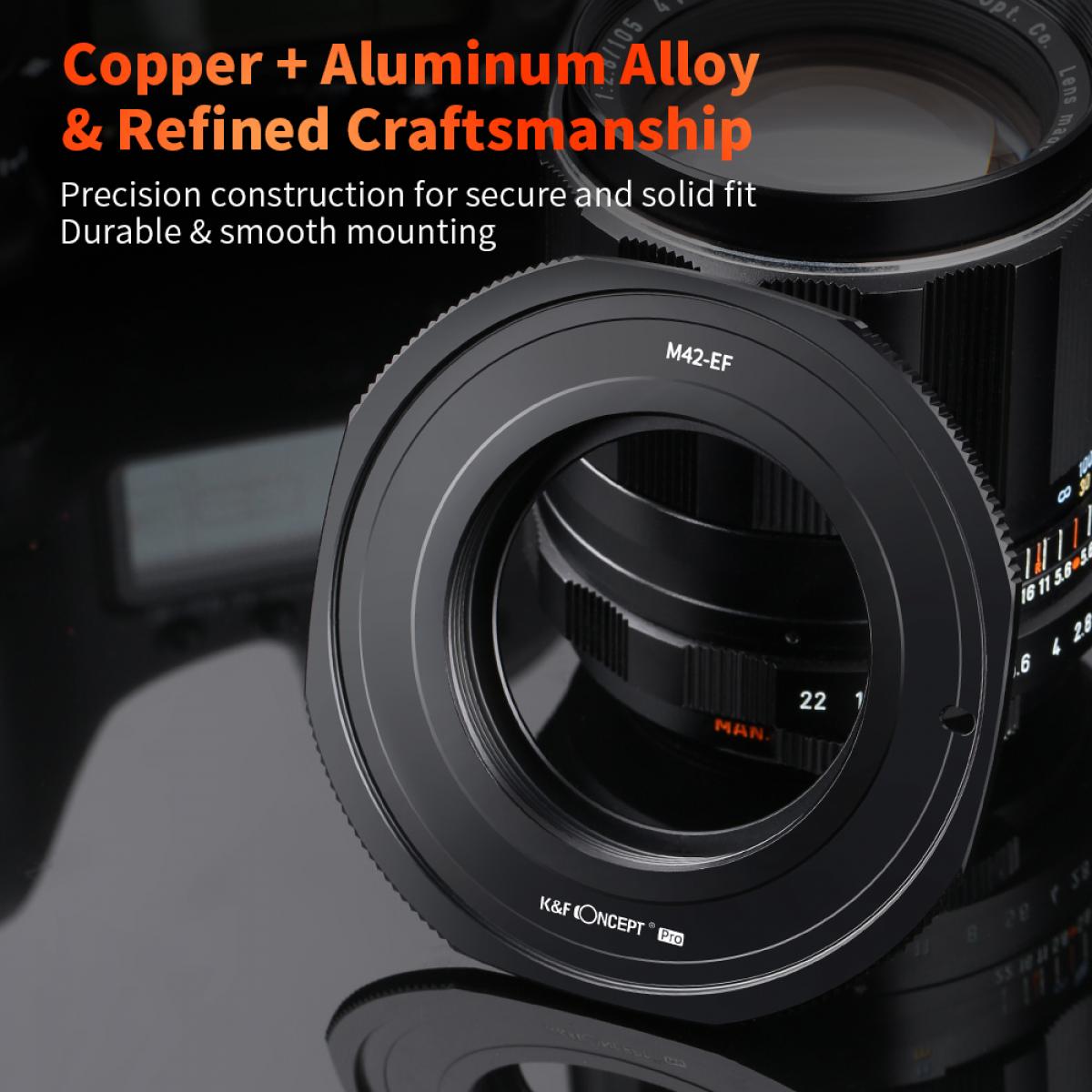 KF Concept M42-EF PRO M42 bajonett adapter - Canon EF vázakra (KF06.444)-7