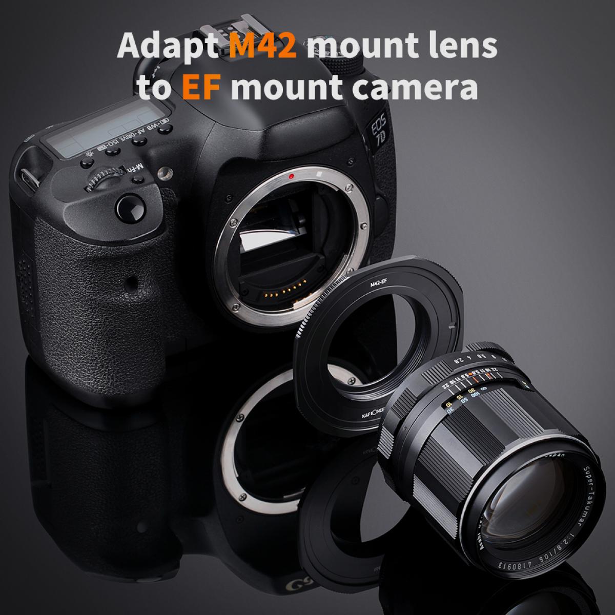 KF Concept M42-EF PRO M42 bajonett adapter - Canon EF vázakra (KF06.444)-8