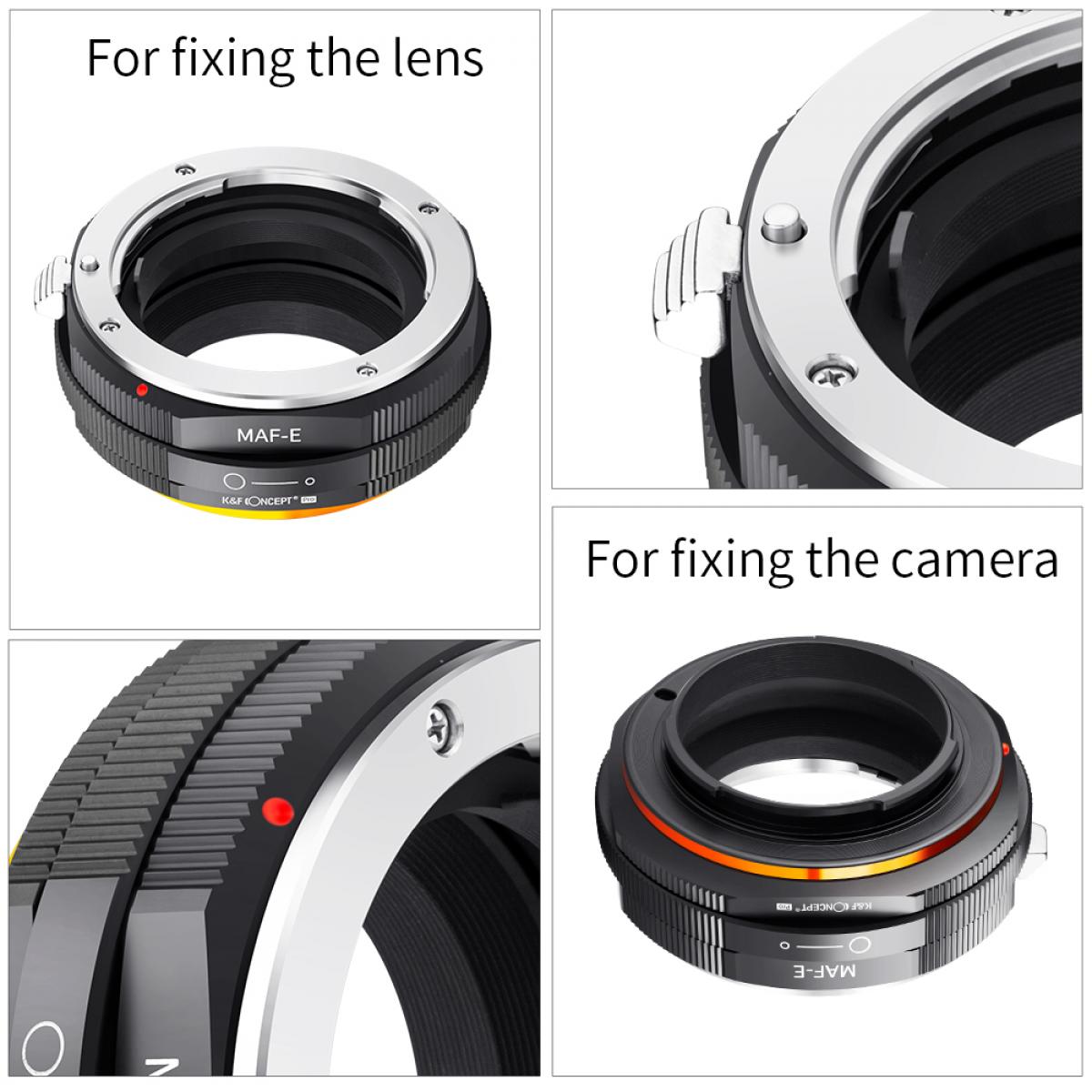 KF Concept MAF-E PRO Minolta AF bajonett adapter - Sony E vázakra (KF06.447)-3