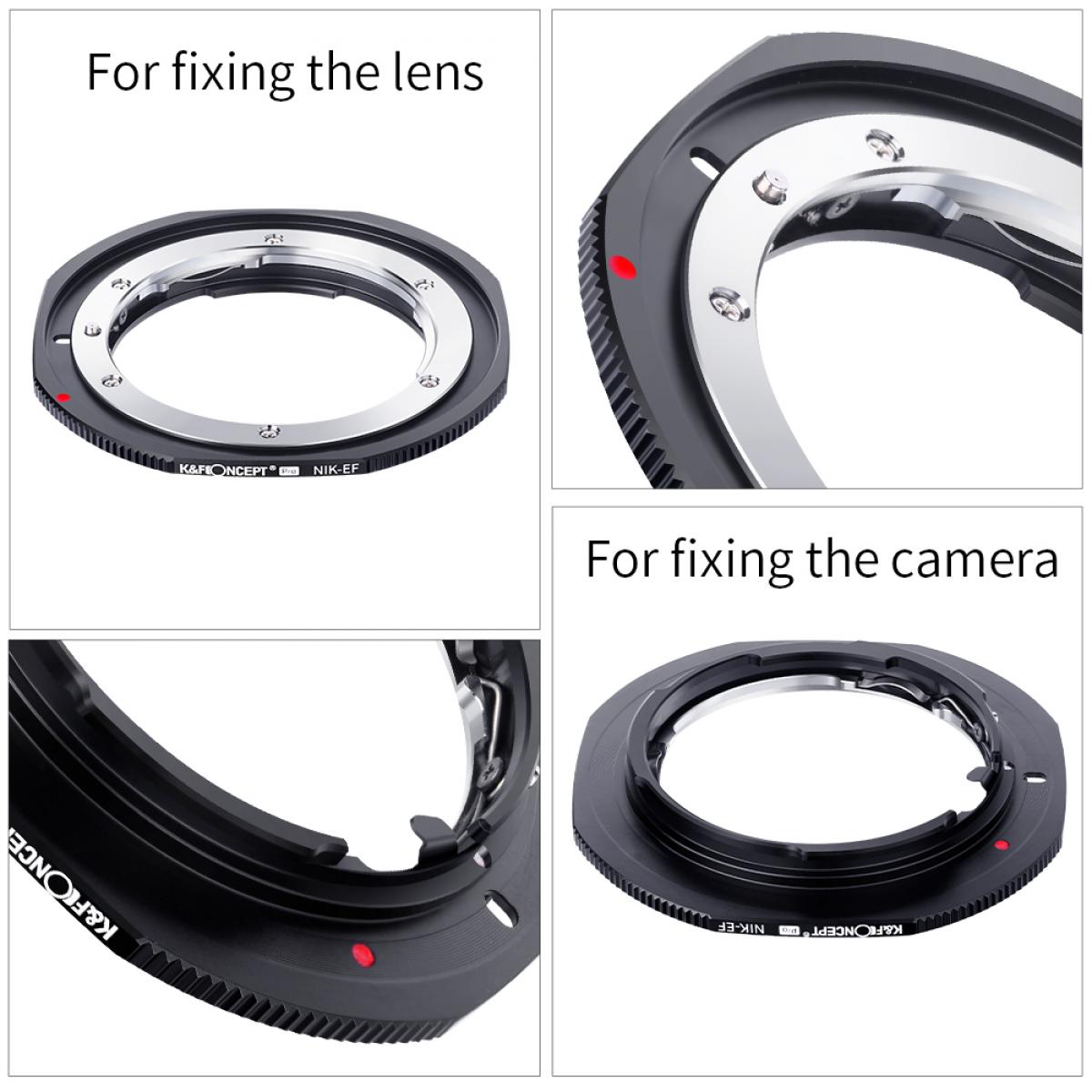 KF Concept NIK-EF PRO Nikon F bajonett adapter - Canon EF vázakra (KF06.448)-3