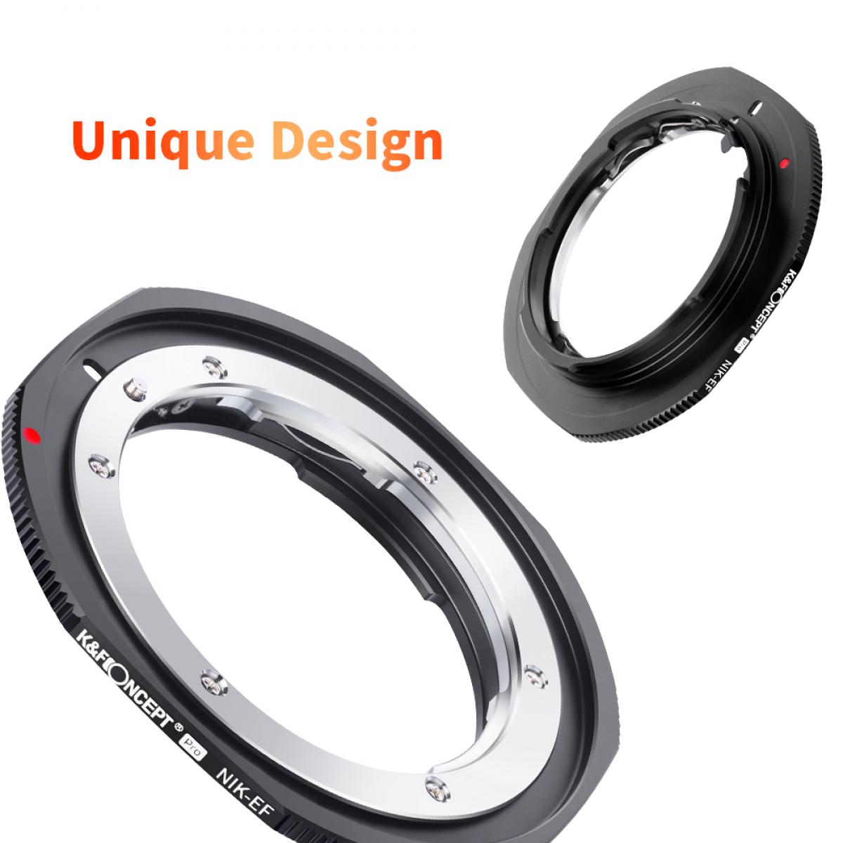 KF Concept NIK-EF PRO Nikon F bajonett adapter - Canon EF vázakra (KF06.448)-4
