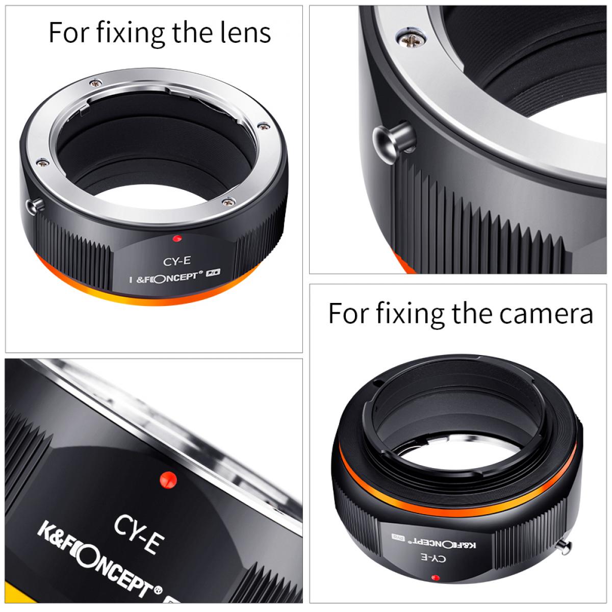 KF Concept CY-E PRO Contax G bajonett adapter - Sony E vázakra (KF06.449)-2