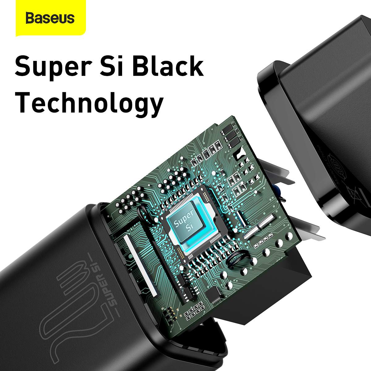 Baseus Super Si Hálózati töltő adapter QC + USB Type-C - Lightning 1m kábel 20W fekete (TZCCSUP-B01)-4
