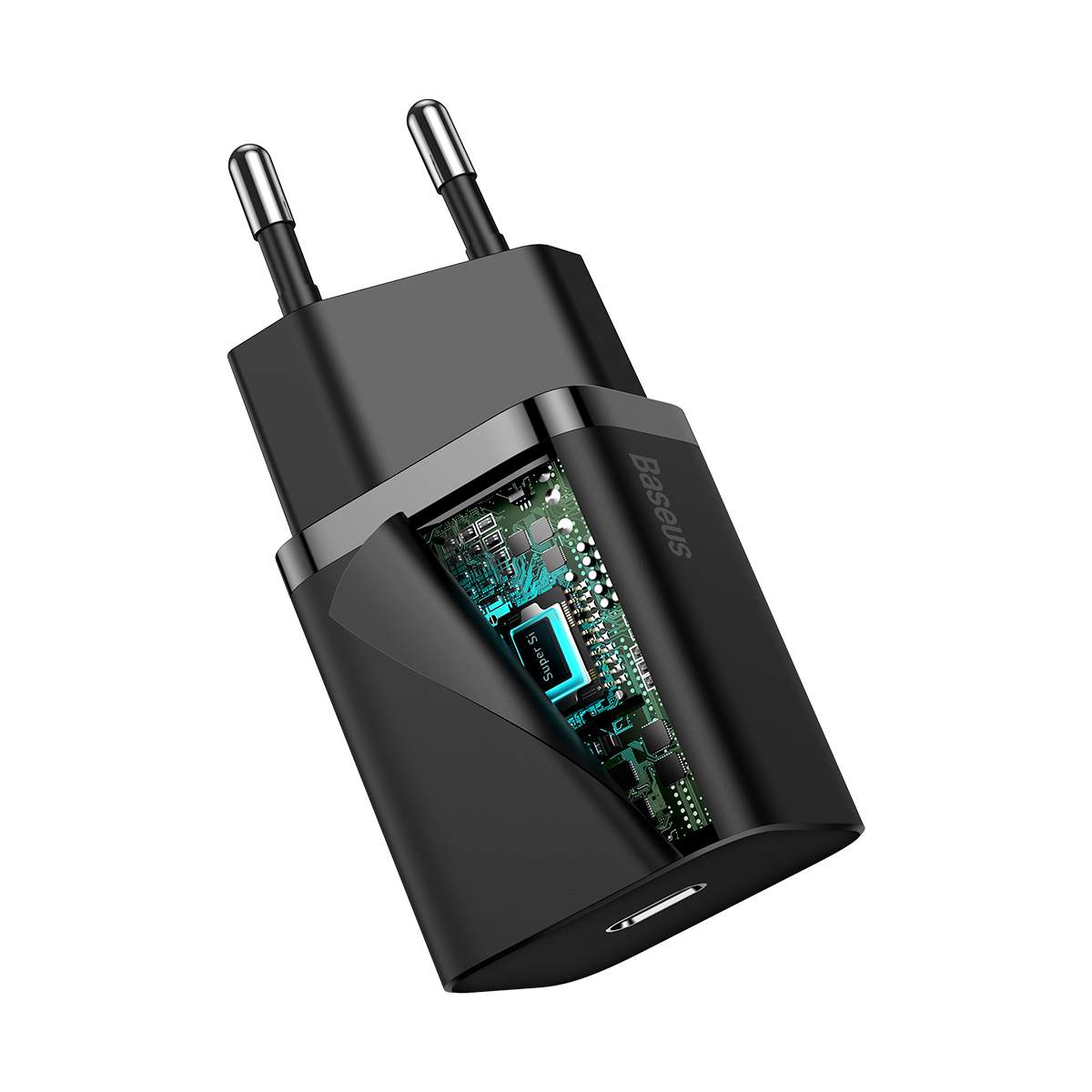 Baseus Super Si Hálózati töltő adapter QC + USB Type-C - Lightning 1m kábel 20W fekete (TZCCSUP-B01)-9