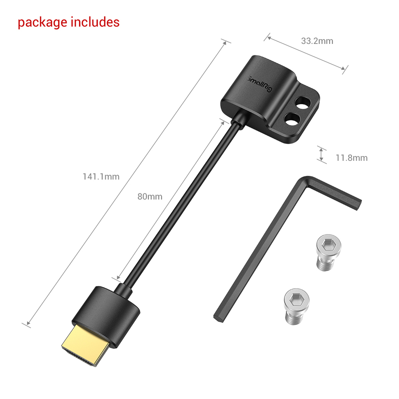 SmallRig Ultra Slim 4K HDMI adapter kábel (A to A) (3019)-2
