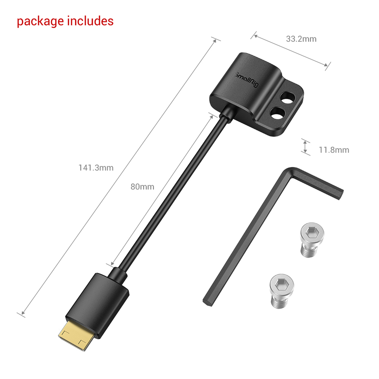 SmallRig Ultra Slim 4K mini HDMI - HDMI adapter kábel (C to A) (3020)-2