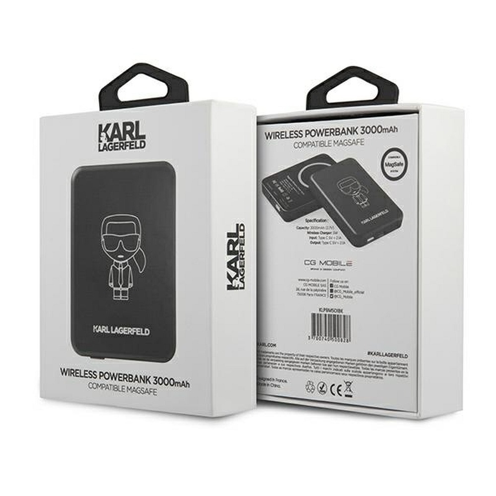 Karl Lagerfeld KLPBMSOIBK Powerbank 3000mAh MagSafe kompatibilis fekete-2