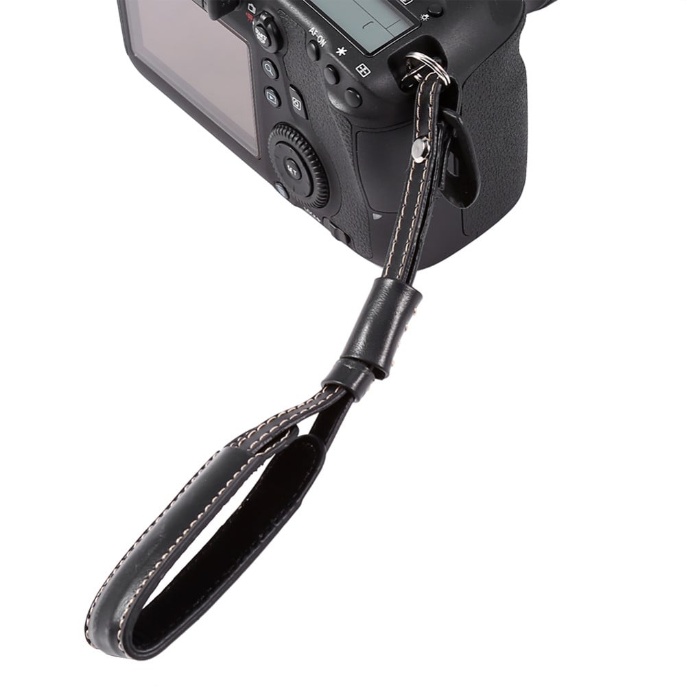 Fényképezőgép csuklópánt PU bőr 19cm univerzális fekete-3