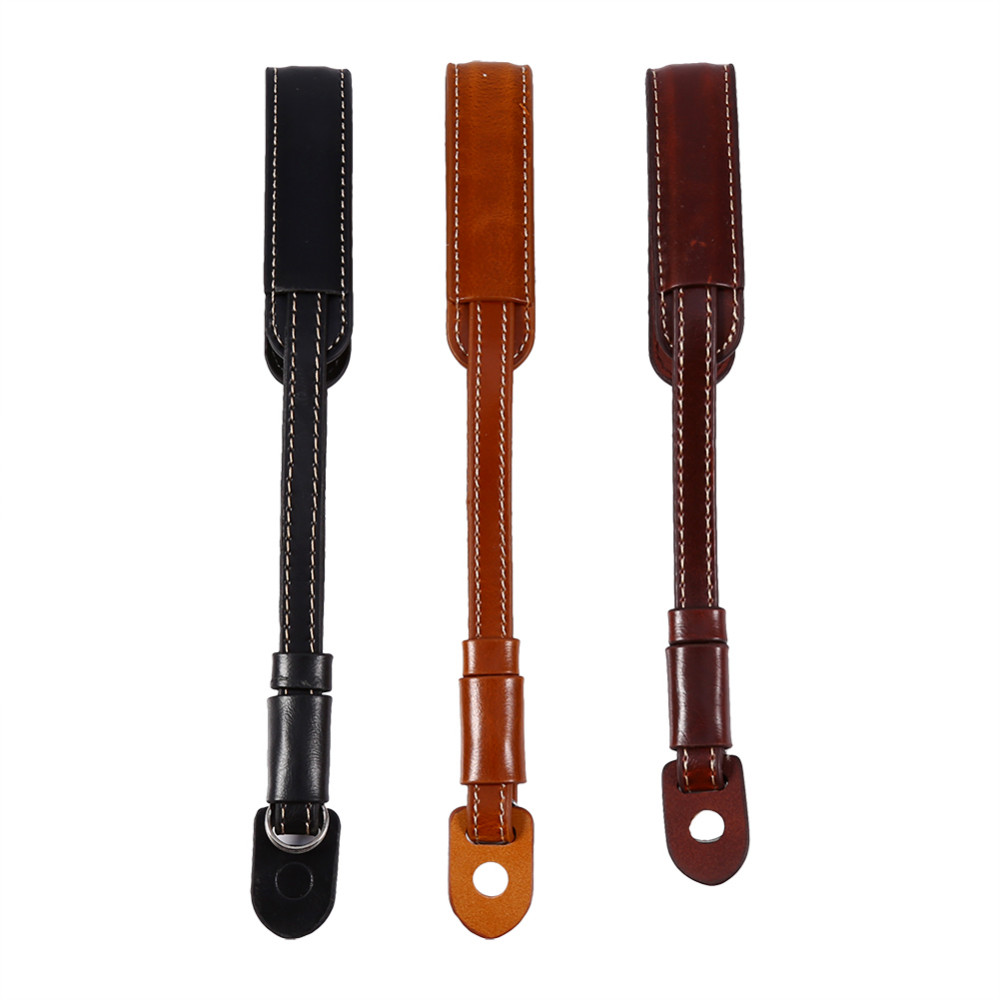 Fényképezőgép csuklópánt PU bőr 19cm univerzális fekete-5