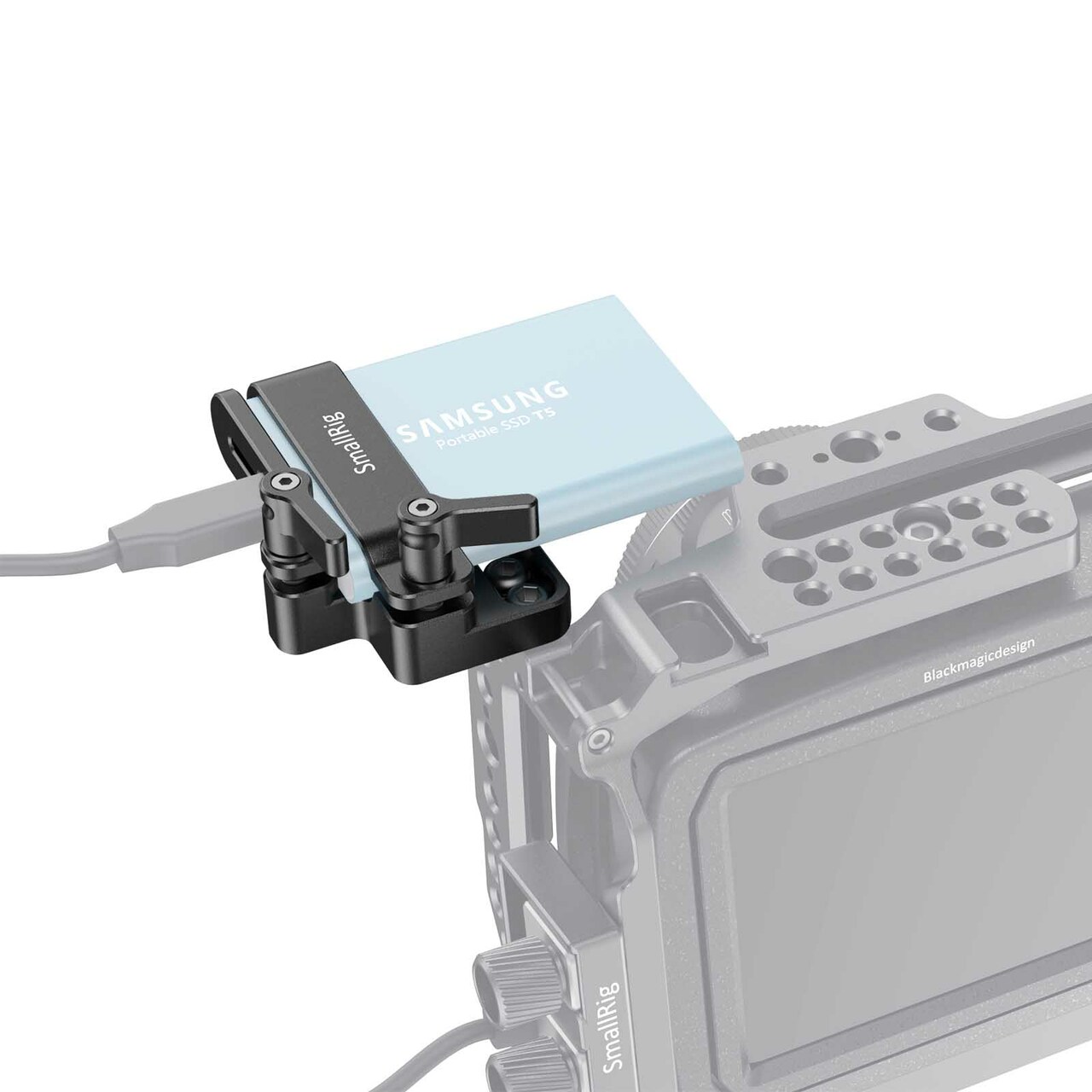 SmallRig tartó Samsung T5 SSD-hez BMPCC 4K/6K és Z CAM kamerákhoz (2245B)-7