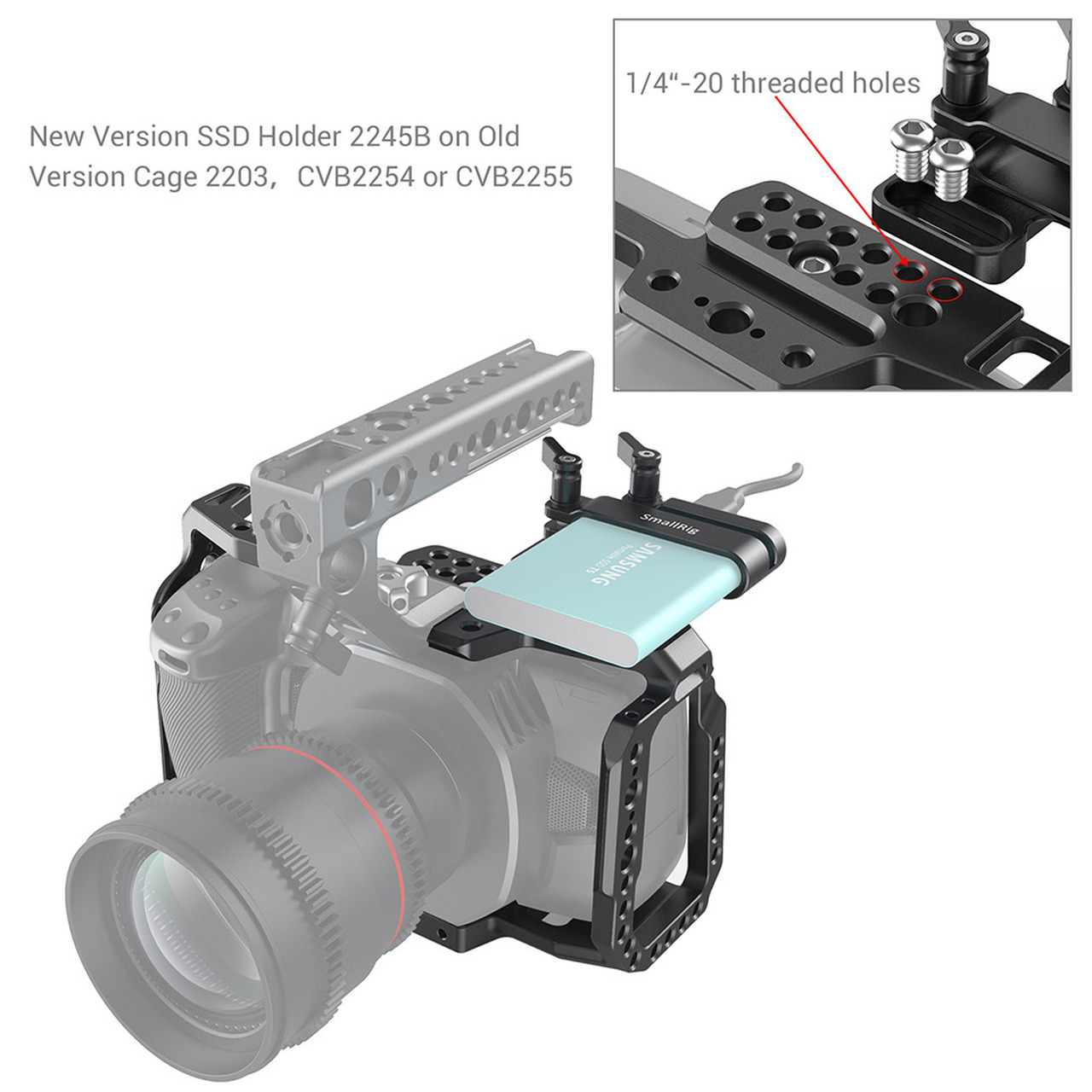SmallRig tartó Samsung T5 SSD-hez BMPCC 4K/6K és Z CAM kamerákhoz (2245B)-2