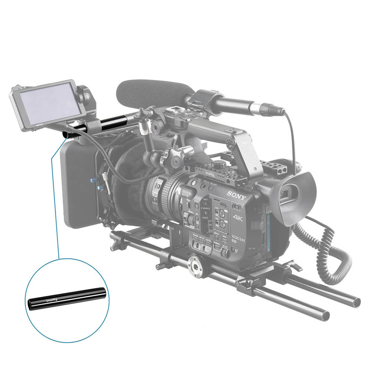 SmallRig 2db 15mm alumínium rúd, rod (M12-10cm) (1049)-3