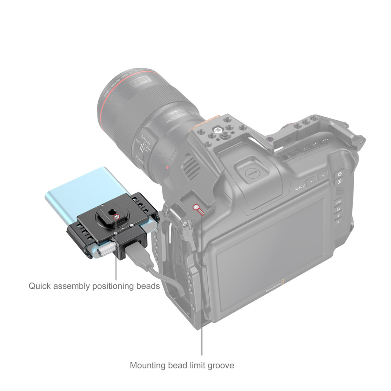 SmallRig T5/T7 SSD tartó BMPCC 6K PRO kamerához (3272)-2