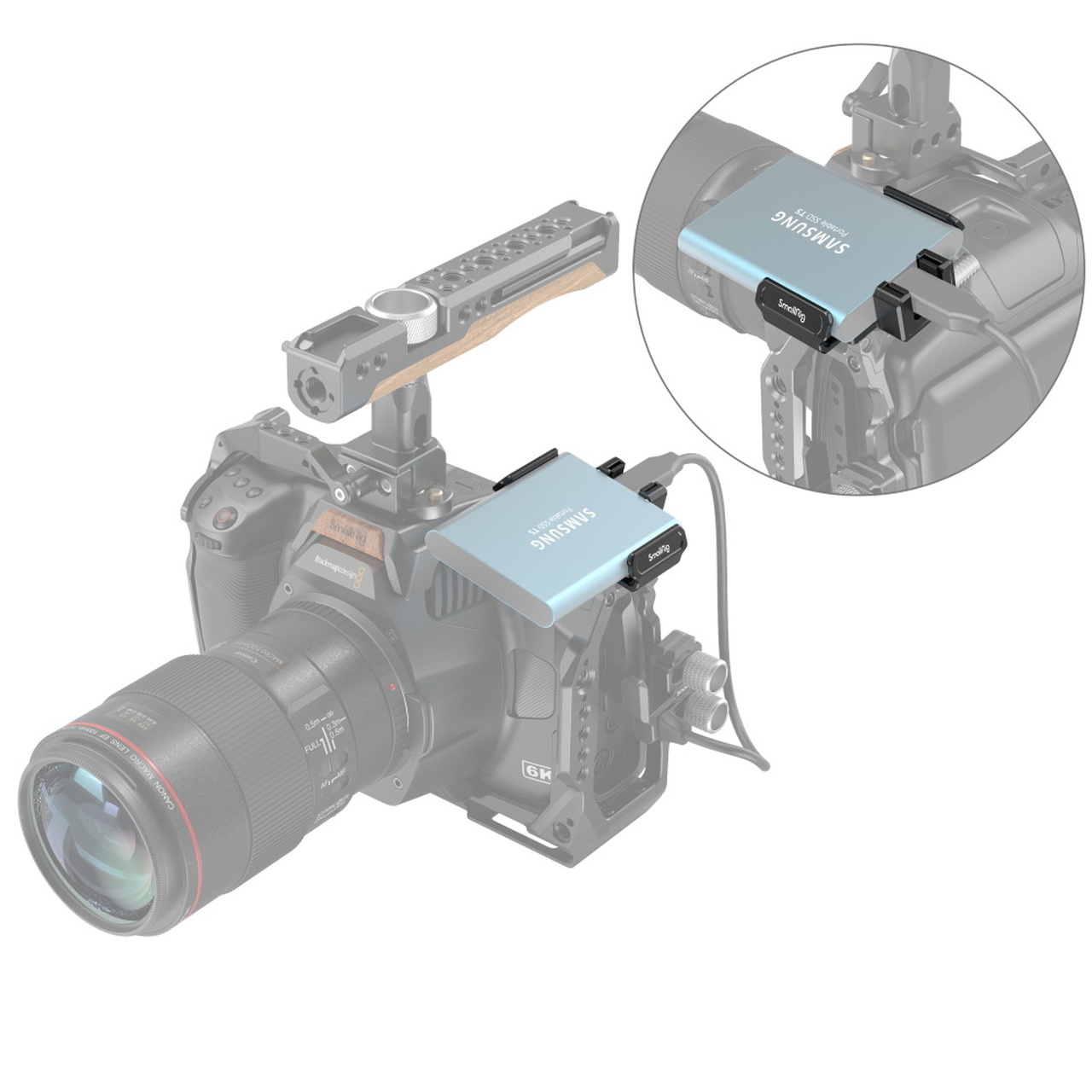 SmallRig T5/T7 SSD tartó BMPCC 6K PRO kamerához (3272)-3