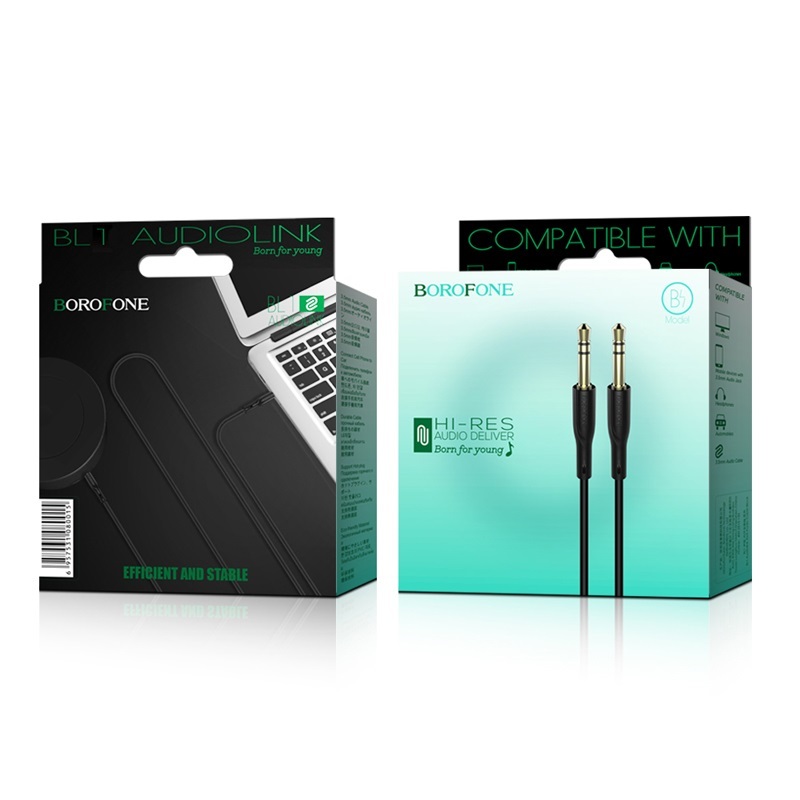 Borofone BL1 3.5mm - 3.5mm audio mini jack kábel 1m fekete-2