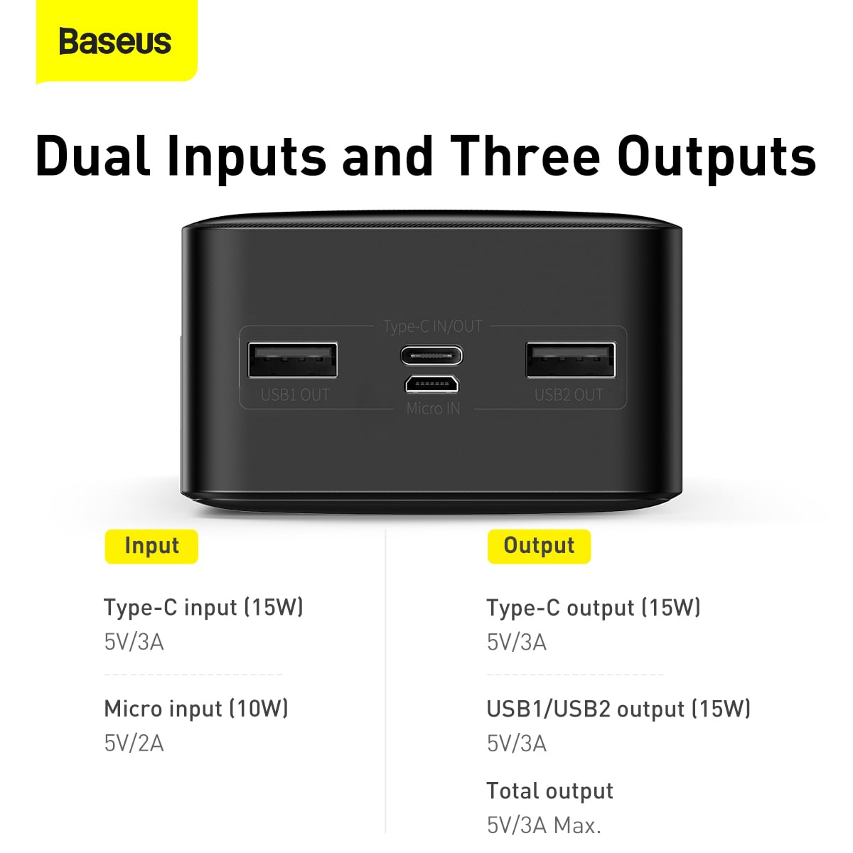 Baseus Bipow Powerbank 30000mAh 2xUSB / 1xUSB Type-C PD3.0 QC3.0 15W fekete (PPDML-K01)-4