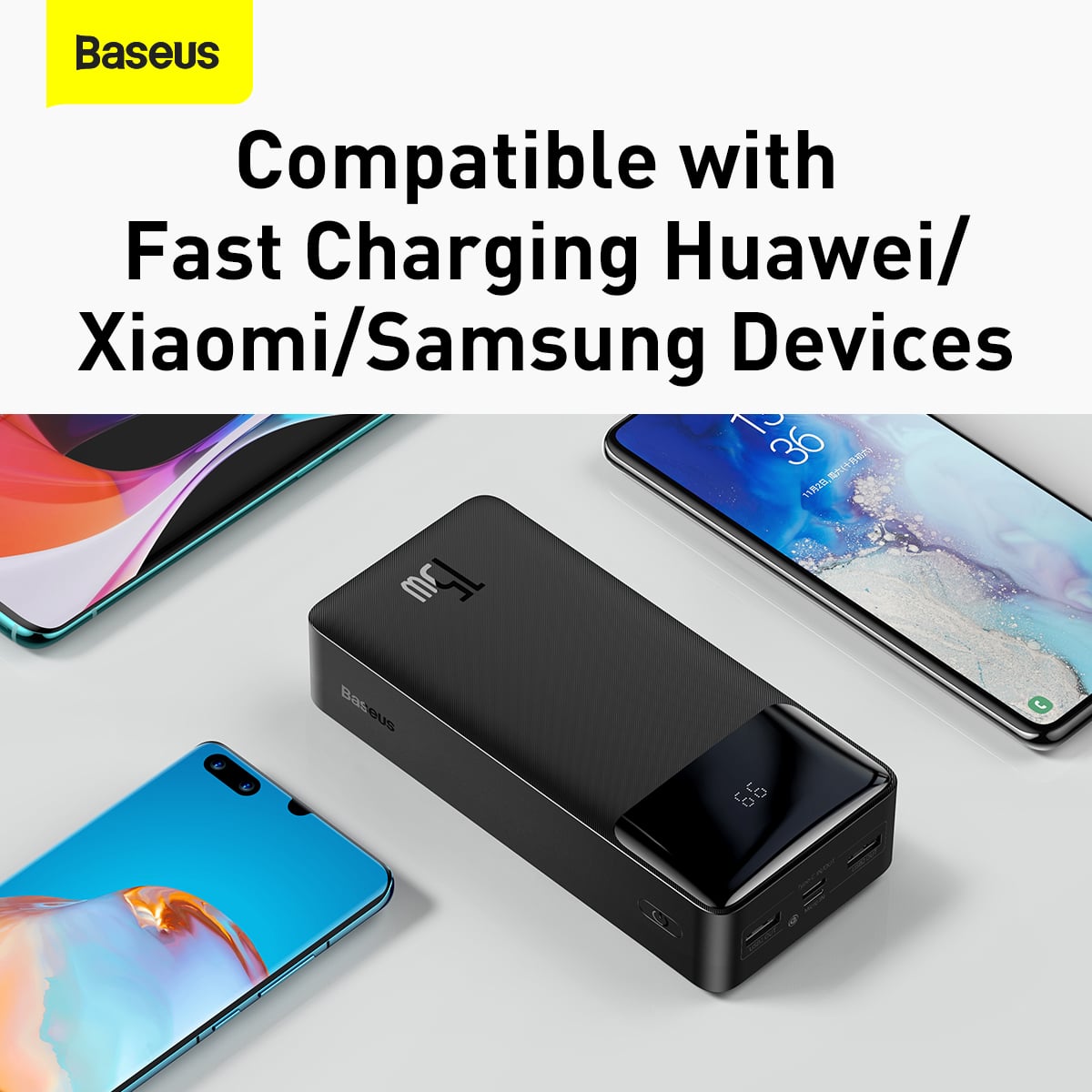 Baseus Bipow Powerbank 30000mAh 2xUSB / 1xUSB Type-C PD3.0 QC3.0 15W fekete (PPDML-K01)-2