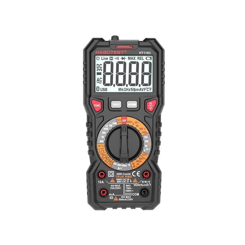 Habotest HT118C digitális multiméter zseblámpával, True RMS, NCV, akkumulátor tesztelés-1