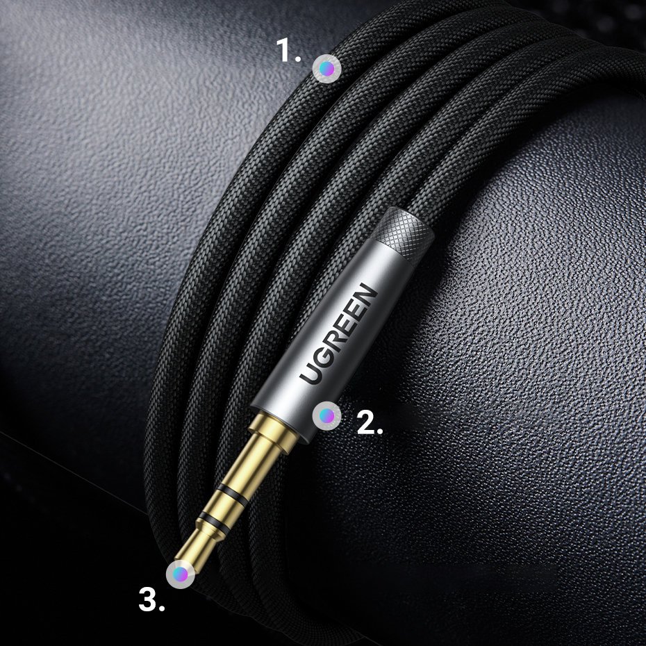 Ugreen AV190 AUX Jack audio adapter 3.5mm 3m fekete-5