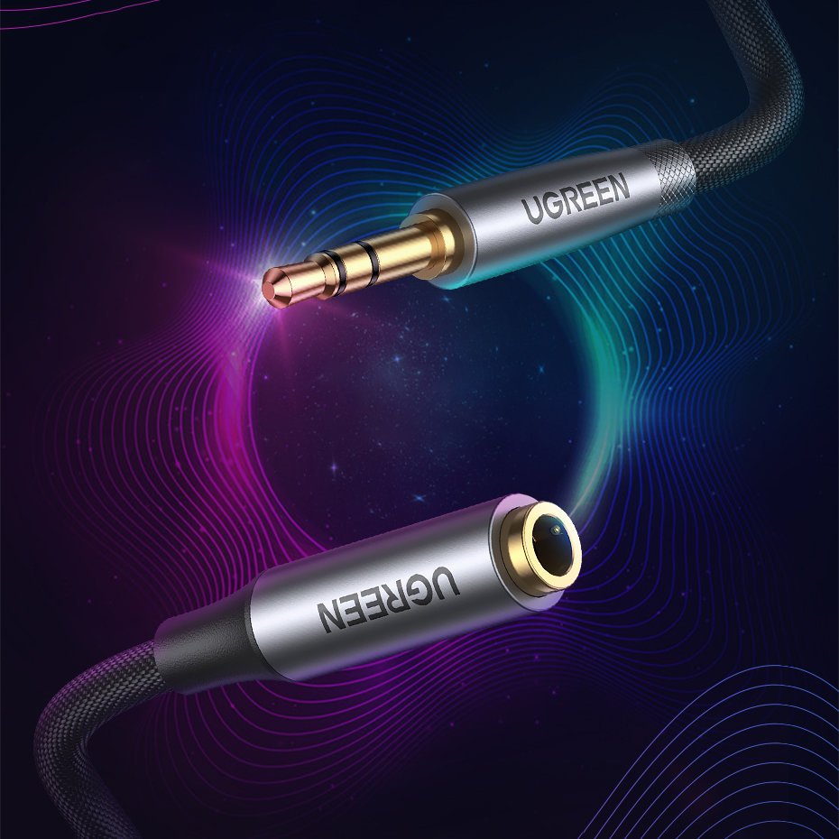 Ugreen AV190 AUX Jack audio adapter 3.5mm 3m fekete-2