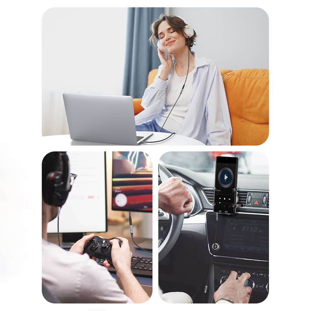 Ugreen AV190 AUX Jack audio adapter 3.5mm 3m fekete-3