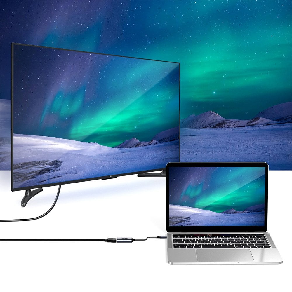 Choetech Egyirányú kábel adapter HUB USB Type C - HDMI 4K 60Hz szürke (HUB-H10)-7