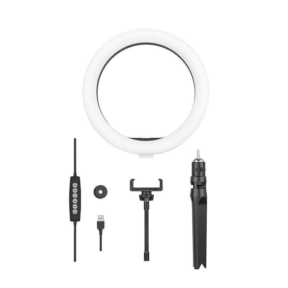 Blitzwolf 25cm RGB asztali LED körfény, körlámpa, ringlight telefontartóval (BW-SL5)-4