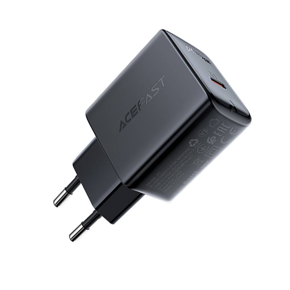 Acefast Fali hálózati töltő USB Type-C PD 20W 2,4A fekete-8