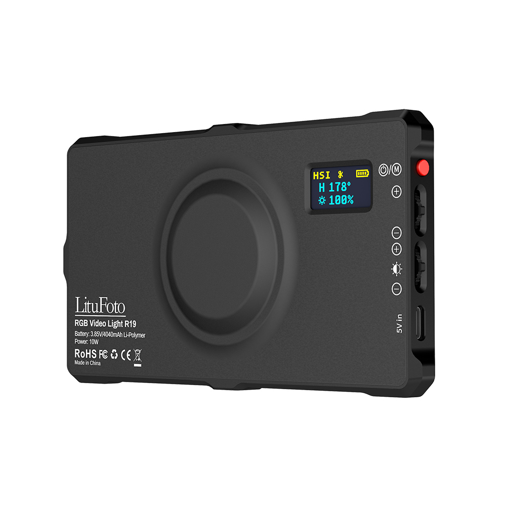 LituFoto R19 RGB LED lámpa, világítás beépített akkumulátorral-13
