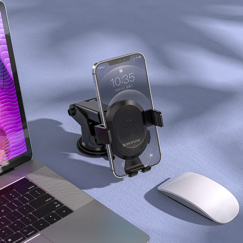 Borofone BH39 Univerzális autós telefontartó műszerfalra vagy szélvédőre fekete-4