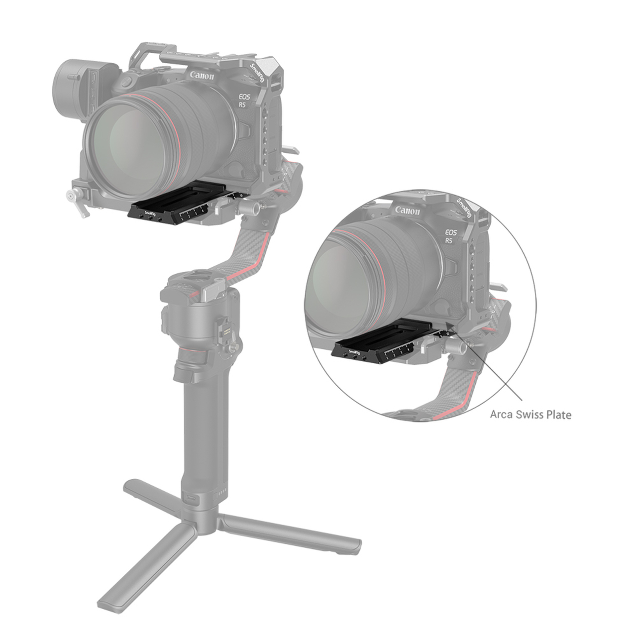 SmallRig Quick Release Plate with Arca-Swiss, gyorscseretalp DJI RS 2/RSC 2/Ronin-S gimbalokhoz (3061)-6