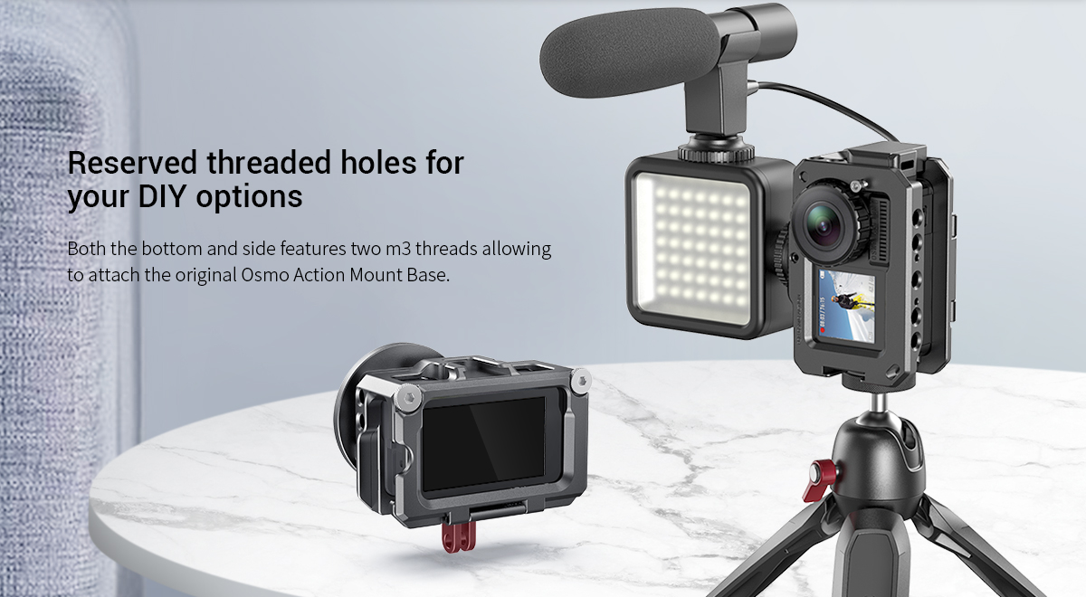 SmallRig Cage DJI Osmo Action akciókamerához (mikrofonadapterrel kompatibilis) (CVD2475)-4
