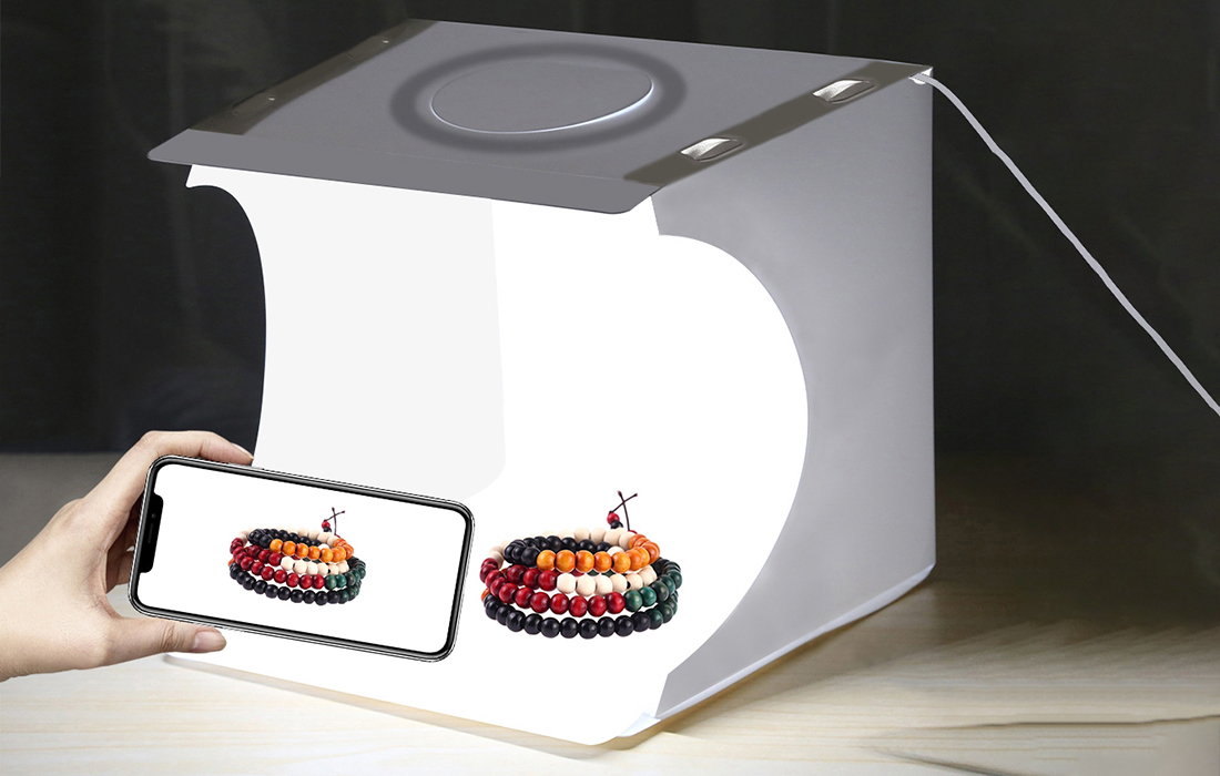 PULUZ mini fotódoboz 23x23cm 6db háttérrel (PU5023)-4