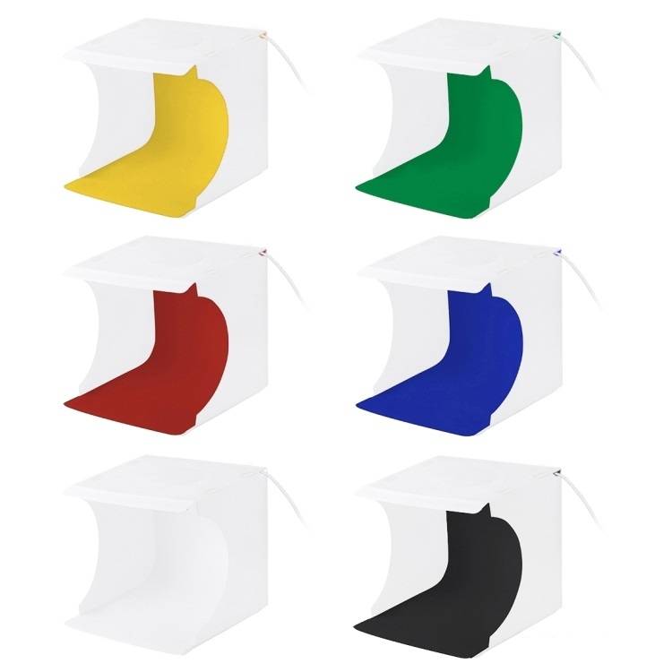 PULUZ mini fotódoboz 23x23cm 6db háttérrel (PU5023)-1