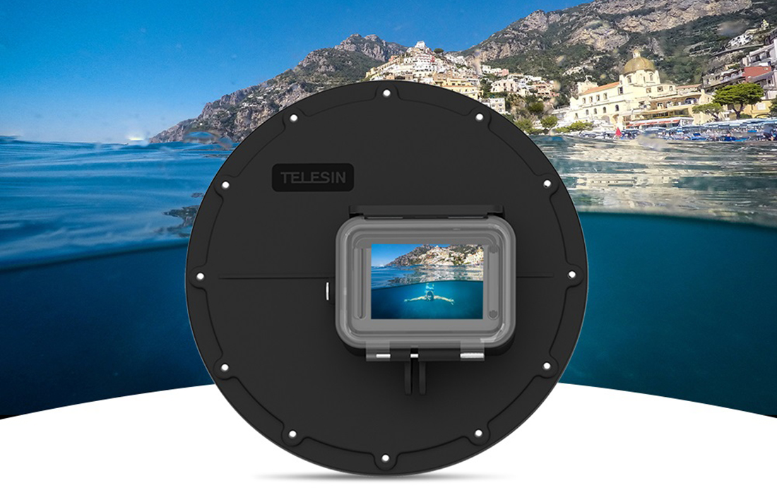 TELESIN víz alatti tok, Dome Port GoPro Hero 9 / Hero 10 / Hero 11 / Hero 12 akciókamerákhoz (GP-DMP-T09)-3