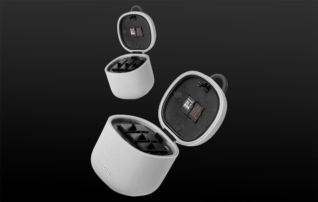 TELESIN 3 foglalatos vízálló Allin töltődoboz GoPro Hero 8 akciókamerához + 3 akkumulátor (GP-BNC-803)-5