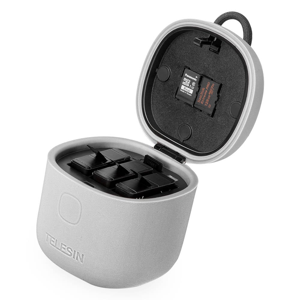 TELESIN 3 foglalatos vízálló Allin töltődoboz GoPro Hero 8 akciókamerához + 3 akkumulátor (GP-BNC-803)-4