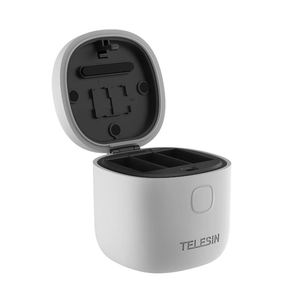 TELESIN 3 foglalatos vízálló Allin töltődoboz GoPro Hero 9 / Hero 10 / Hero 11 / Hero 12 akciókamerákhoz (GP-BTR-904-GY)-0