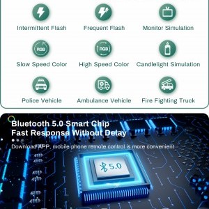 LituFoto R19 RGB LED lámpa, világítás beépített akkumulátorral