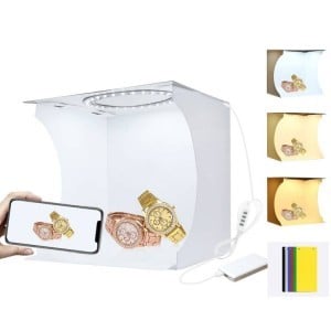 PULUZ mini fotódoboz 23x23cm 6db háttérrel (PU5023)