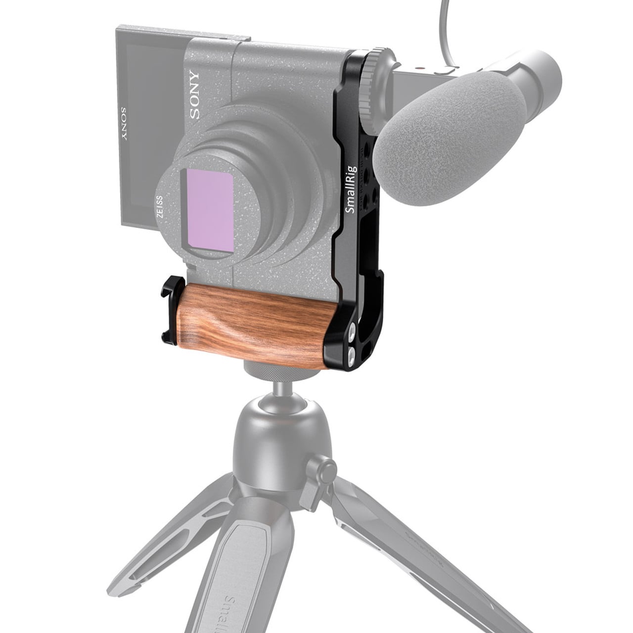 SmallRig L-Bracket, L-konzol fa markolattal, vakupapucs foglalattal Sony RX100 III/IV/V(VA)/VI/VII kamerákhoz (LCS2438)-7