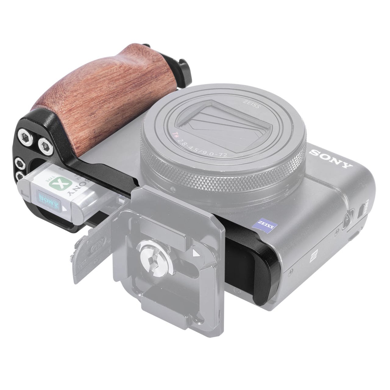 SmallRig L-Bracket, L-konzol fa markolattal, vakupapucs foglalattal Sony RX100 III/IV/V(VA)/VI/VII kamerákhoz (LCS2438)-4