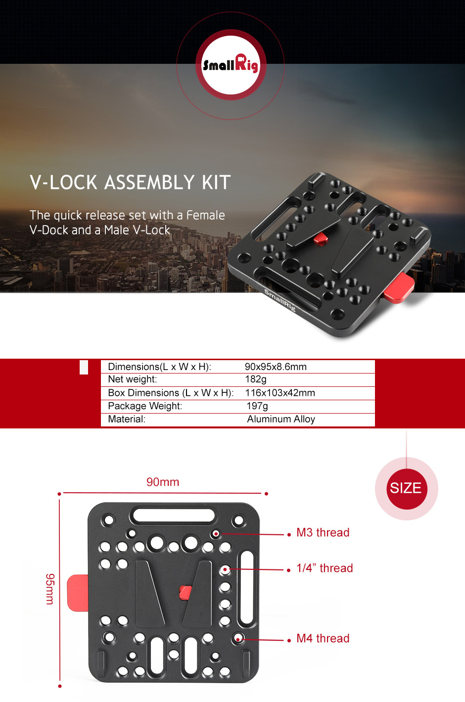 SmallRig V-Lock Assembly Kit, összeszerelő készlet (1846C)-2