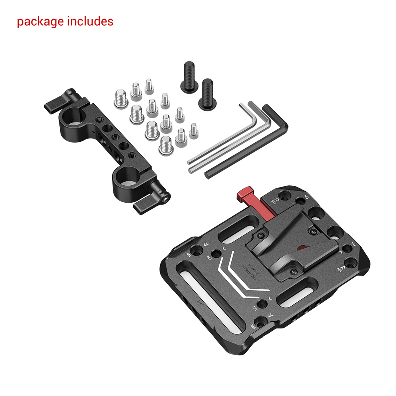 SmallRig V Mount Battery Plate, akkumulátor adapter Dual 15mm Rod Clamp, rúdbilincs csatlakozással (3016)-5