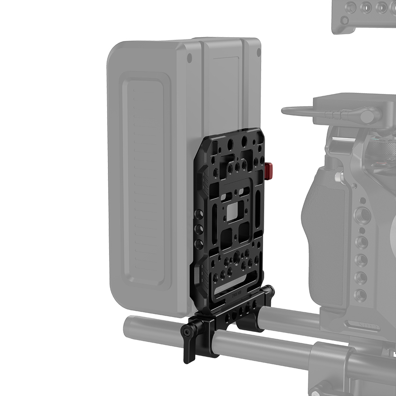 SmallRig V Mount Battery Plate, akkumulátor adapter Dual 15mm Rod Clamp, rúdbilincs csatlakozással (3016)-3