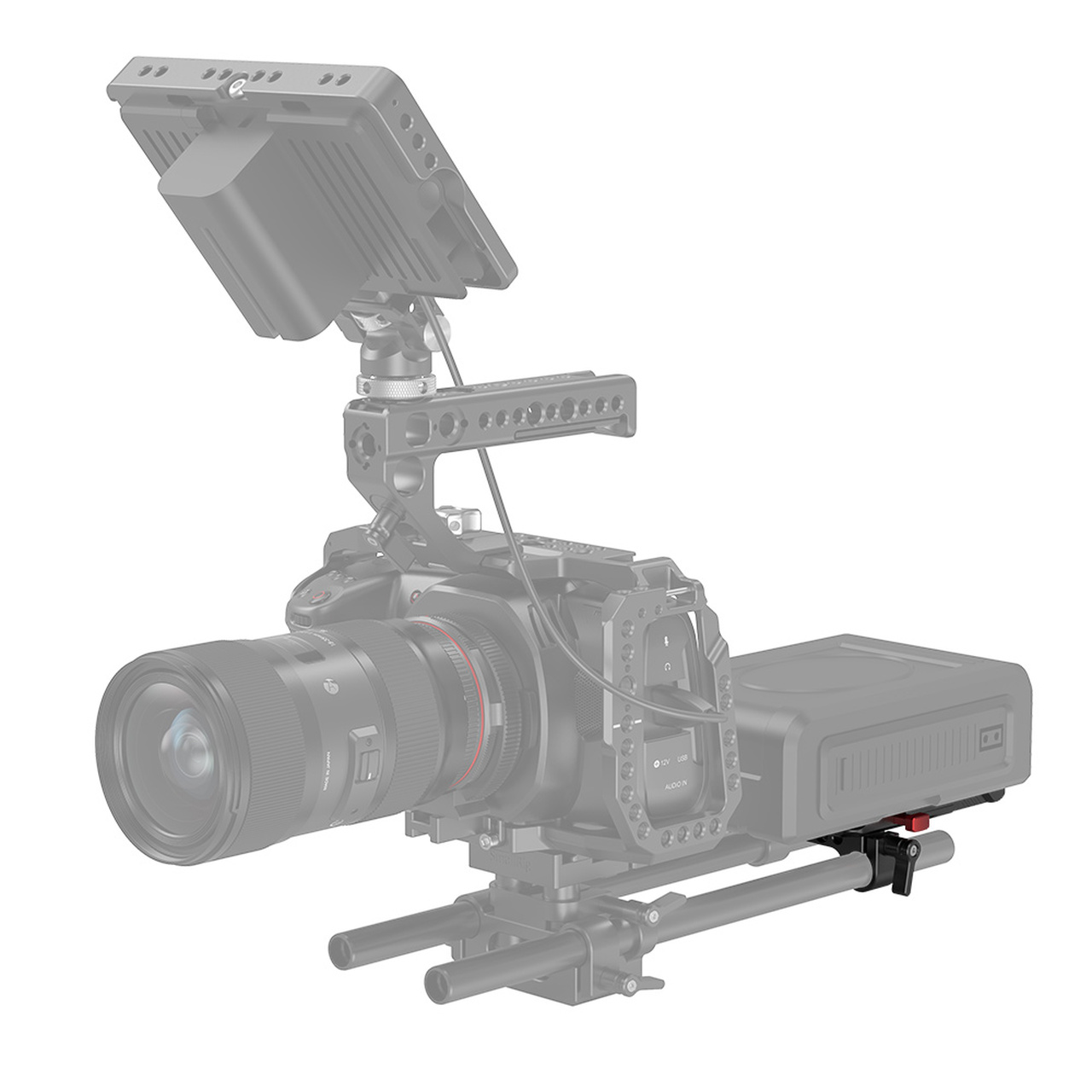 SmallRig V Mount Battery Plate, akkumulátor adapter Dual 15mm Rod Clamp, rúdbilincs csatlakozással (3016)-1
