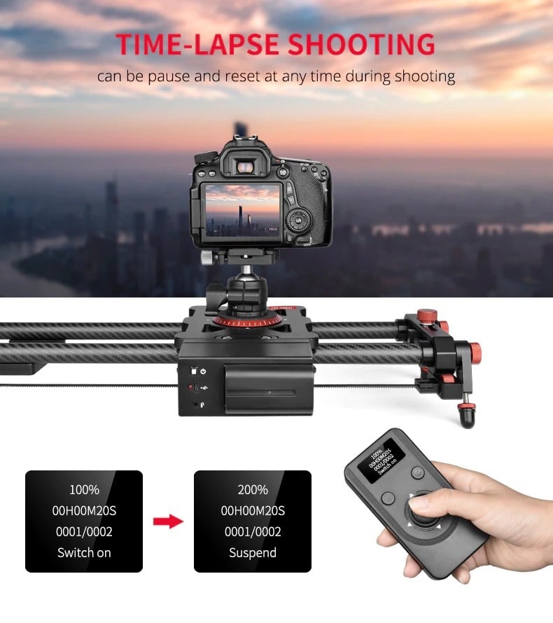 YELANGU L60TC 60cm motoros karbon kamera slider-10