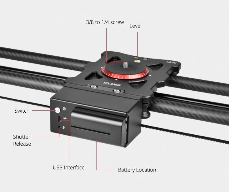 YELANGU L60TC 60cm motoros karbon kamera slider-1