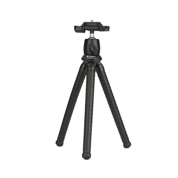 Fotopro RM-80 flexibilis mini tripod, állvány 360 fokos gömbfejjel, mobiltelefon tartóval, 1/4-es csatlakozással-4