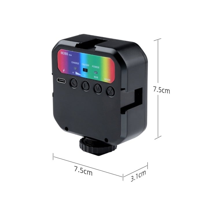 MJ88 mini RGB LED lámpa, videólámpa távirányítóval-1